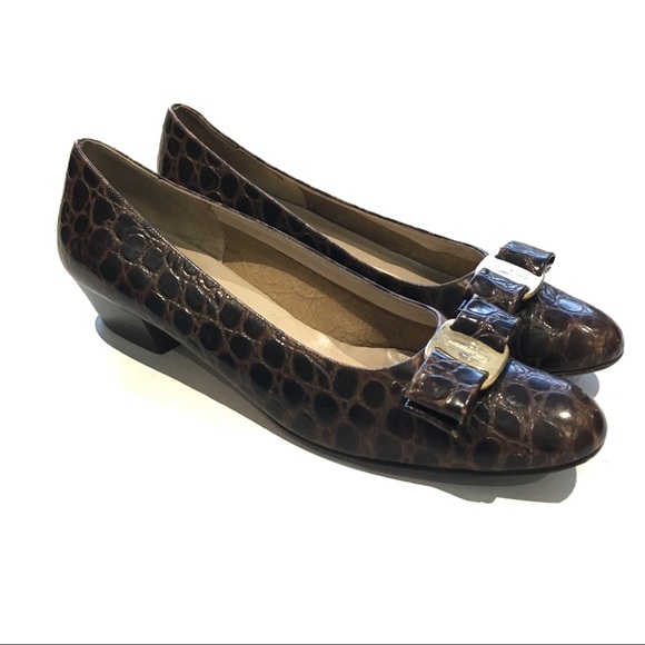 Salvatore Ferragamo Shoes - Salvatore Ferragamo | Alligator Style Loafer Heels